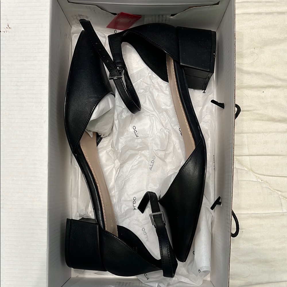 Aldo Black Suede Block Heels